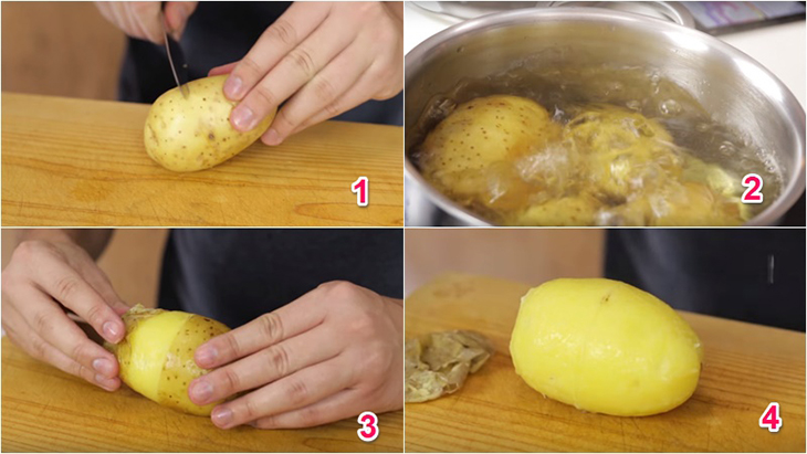 Bóc vỏ khoai tây nhanh